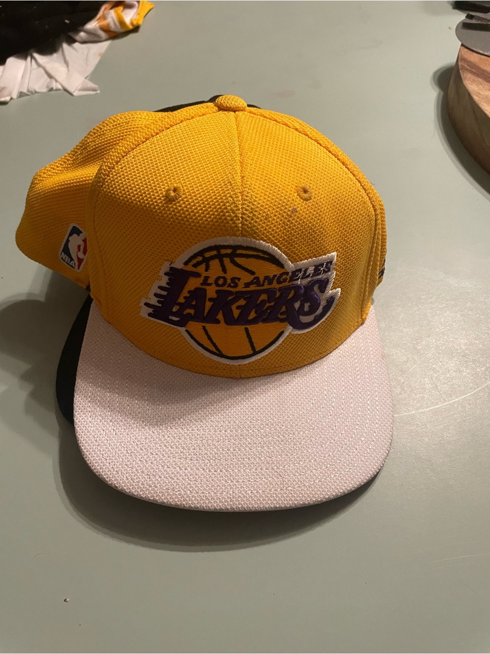 Yellow and White Snapback Hat